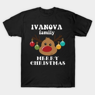 Family Christmas - Merry Christmas IVANOVA family, Family Christmas Reindeer T-shirt, Pjama T-shirt T-Shirt